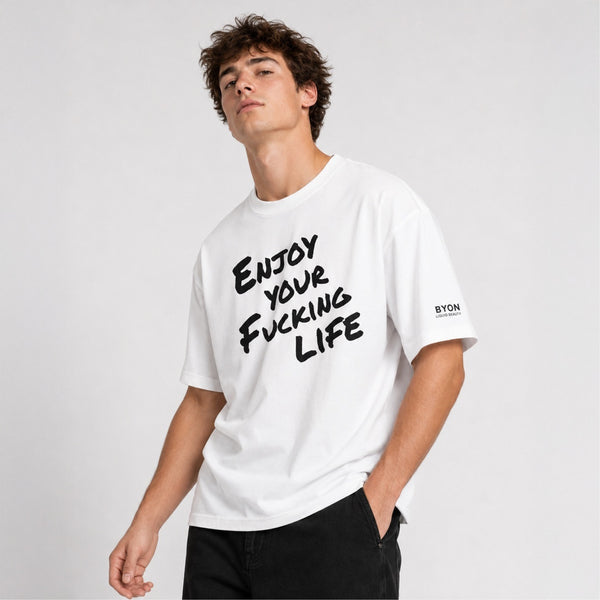Herren Oversize T-Shirt  – „Enjoy your fucking life"